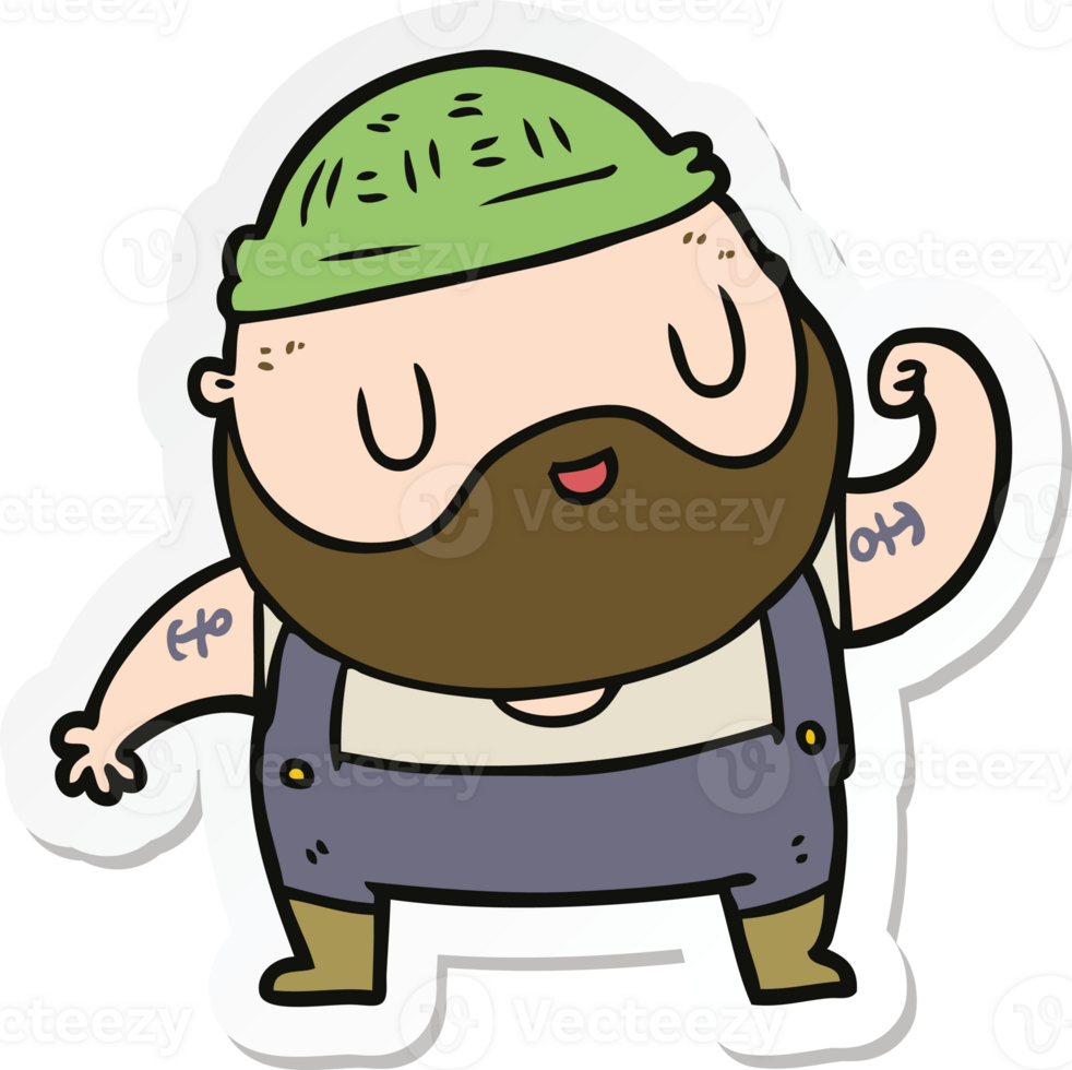 sticker of a cartoon dock worker png