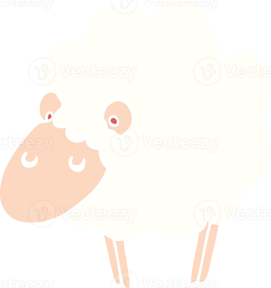 flat color style cartoon sheep png