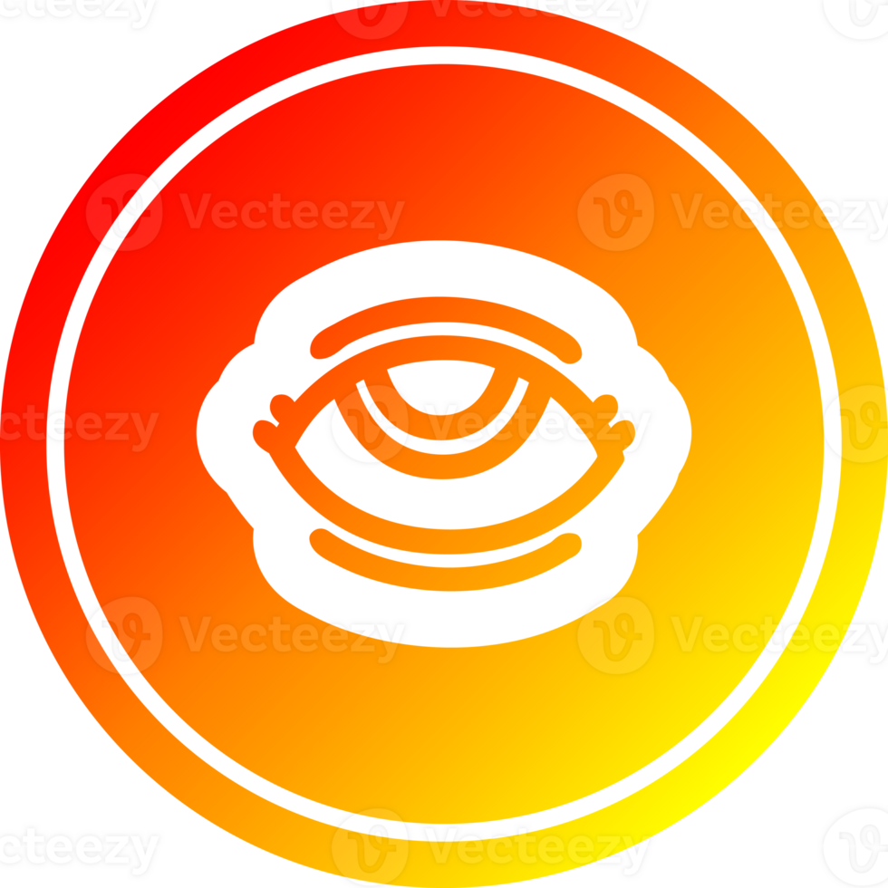 eye symbol circular in hot gradient spectrum png