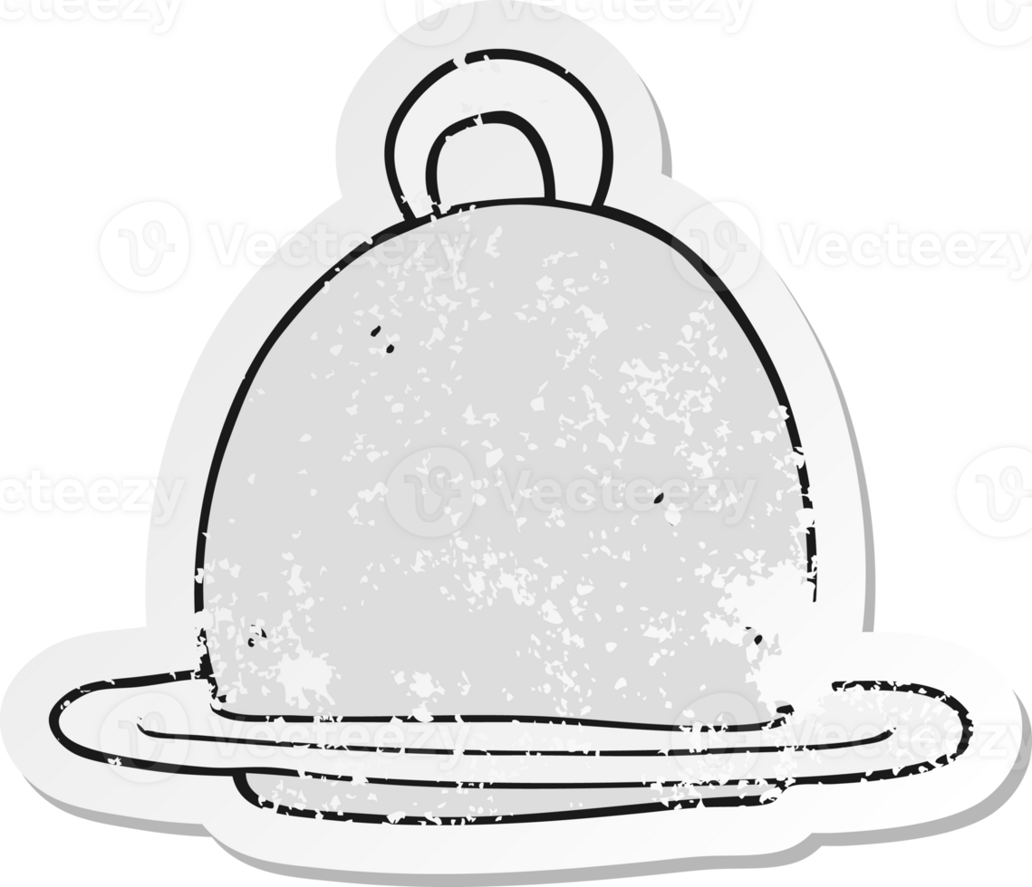 retro distressed sticker of a cartoon dinner service png