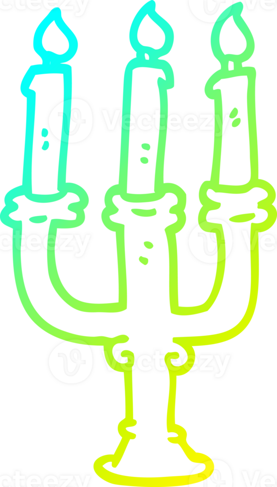 cold gradient line drawing cartoon spooky candles png