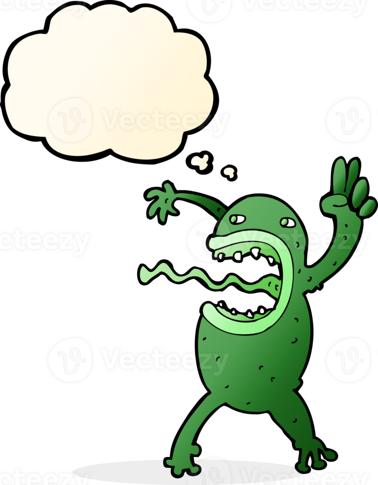 cartoon crazy frog with thought bubble png