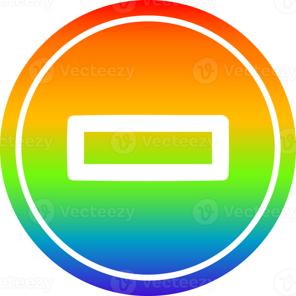 subtraction symbol circular in rainbow spectrum png
