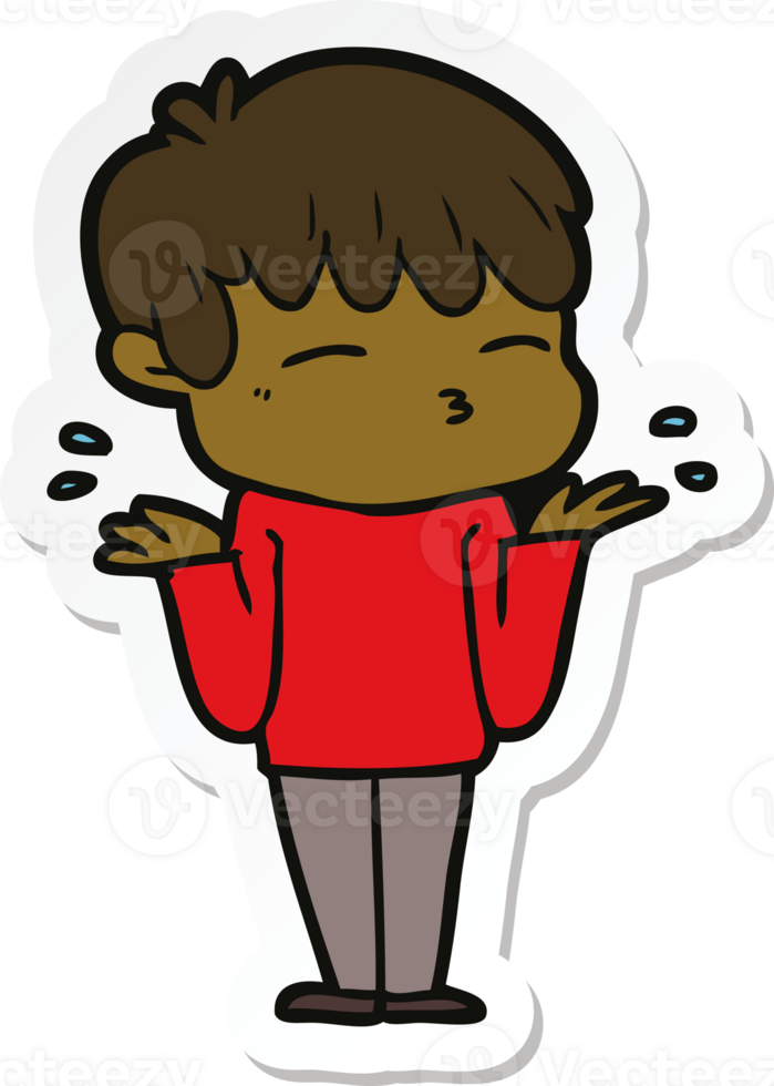 sticker of a cartoon curious boy png