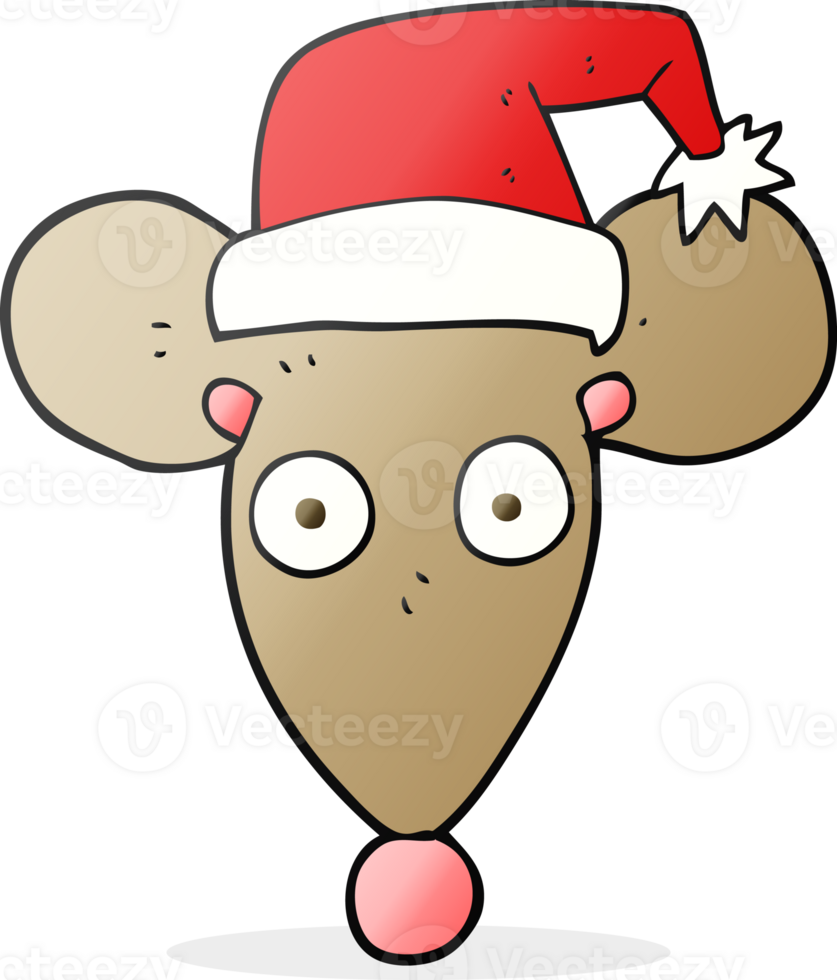 cartoon mouse in christmas hat png