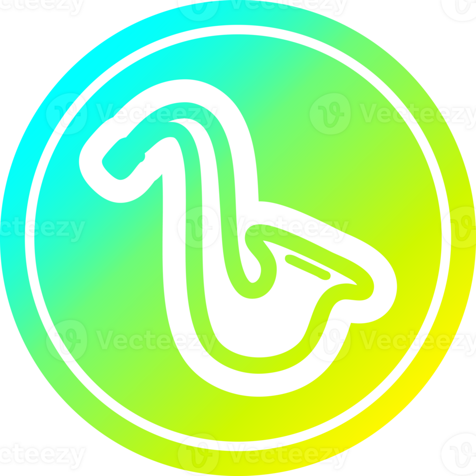 musical instrument saxophone circular in cold gradient spectrum png