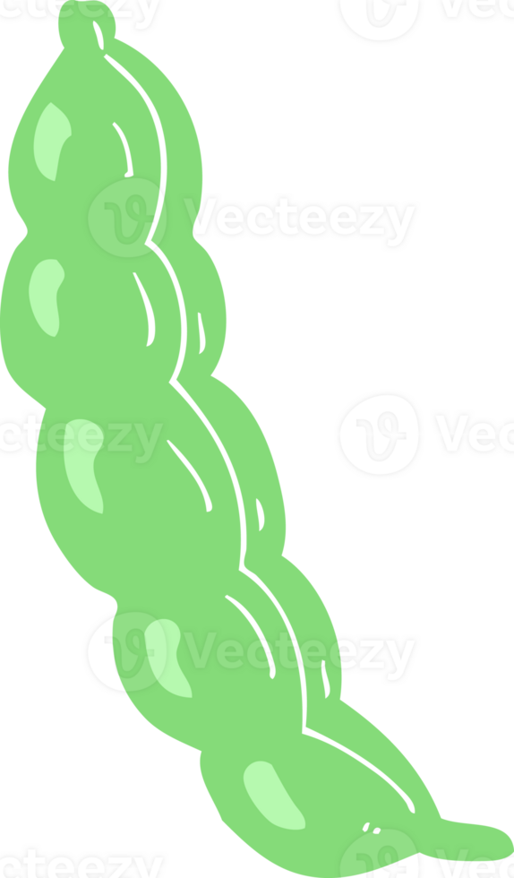 flat color illustration of a cartoon peas in pod png