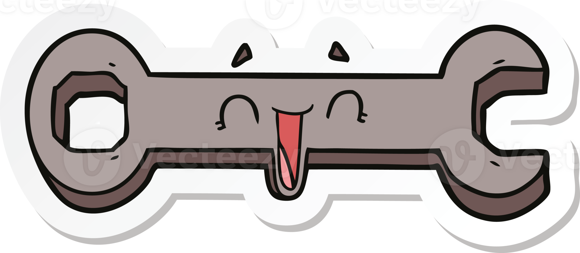 sticker of a cartoon spanner png