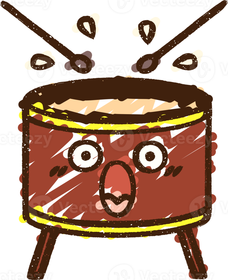 Beating Drum Chalk Drawing png