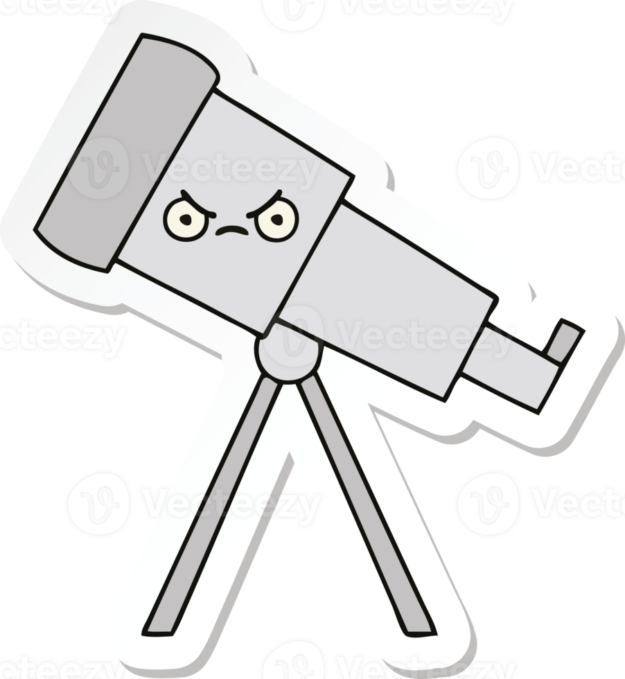 sticker of a cute cartoon telescope png