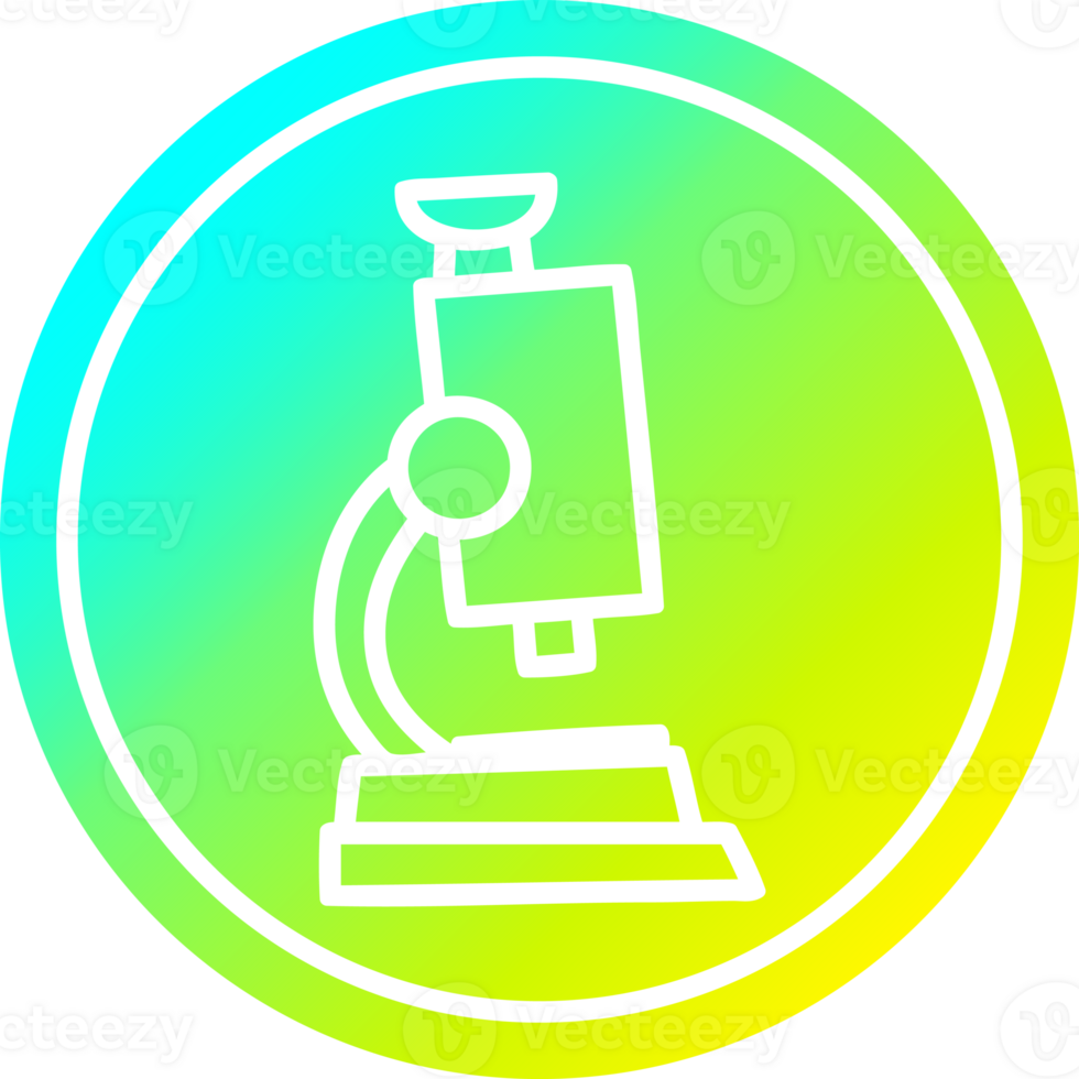 microscope and slide circular in cold gradient spectrum png