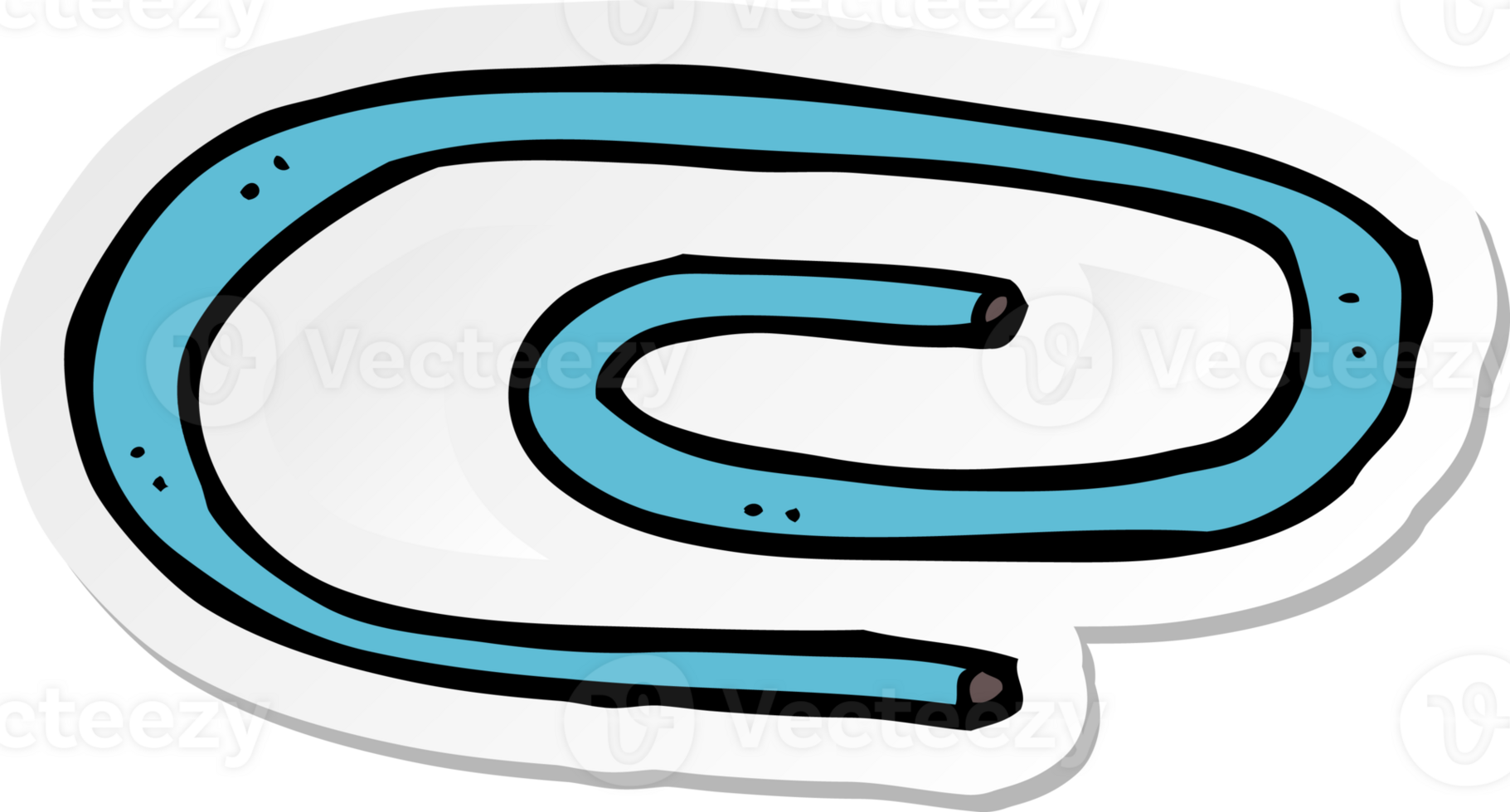 sticker of a cartoon paperclip png