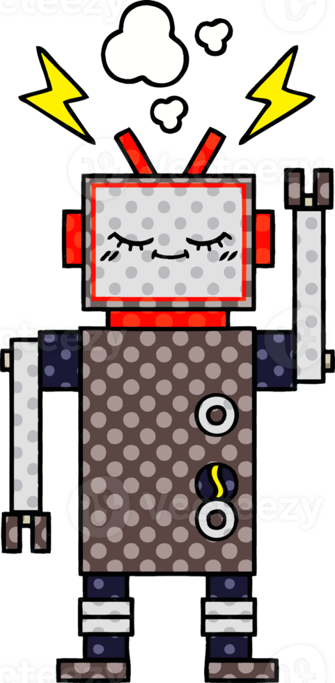 comic book style cartoon dancing robot png