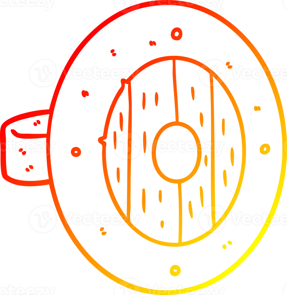 warm gradient line drawing viking shield cartoon png
