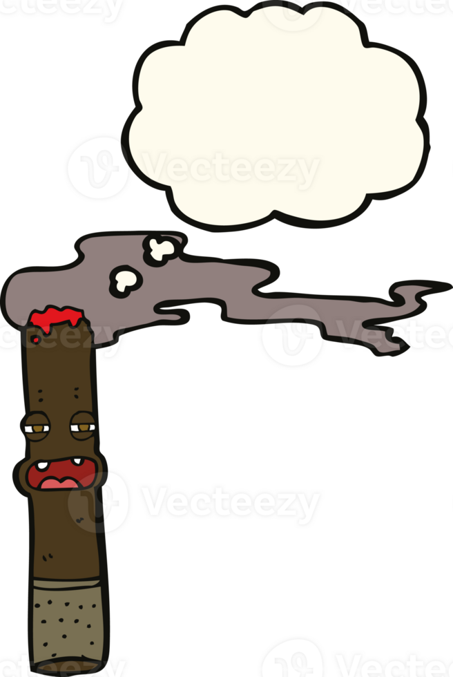 cartoon cigar character with thought bubble png