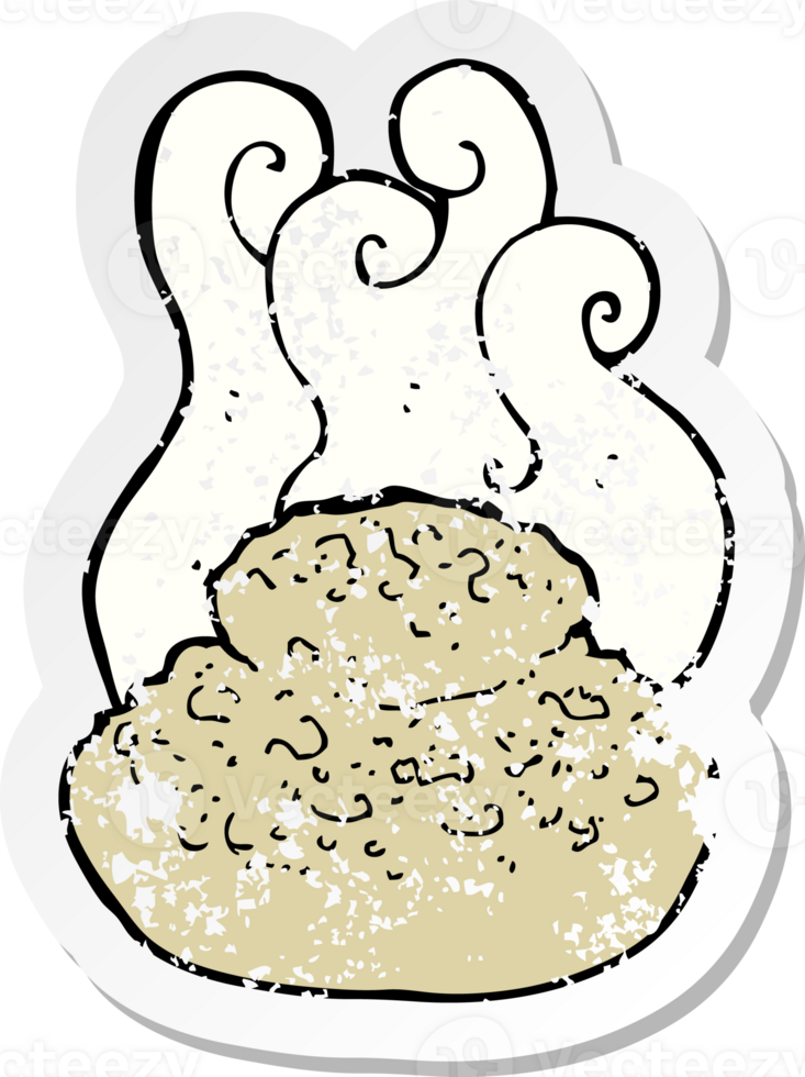 retro distressed sticker of a hot bread png