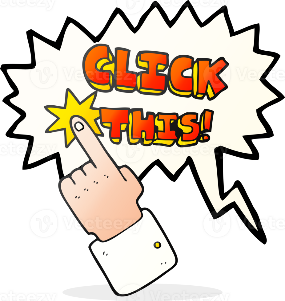 speech bubble cartoon click this symbol with hand png