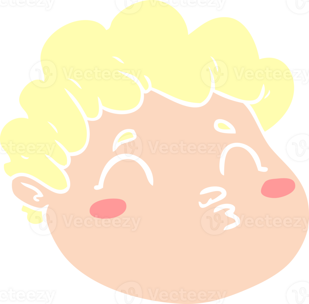 flat color style cartoon male face png