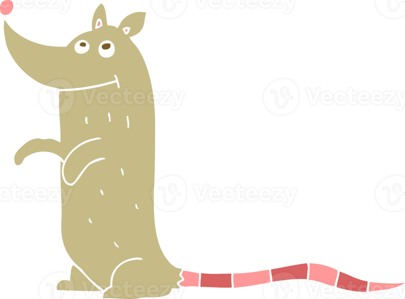 flat color illustration of a cartoon rat png