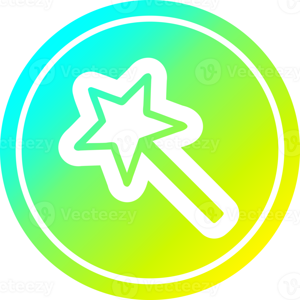 magic wand circular in cold gradient spectrum png