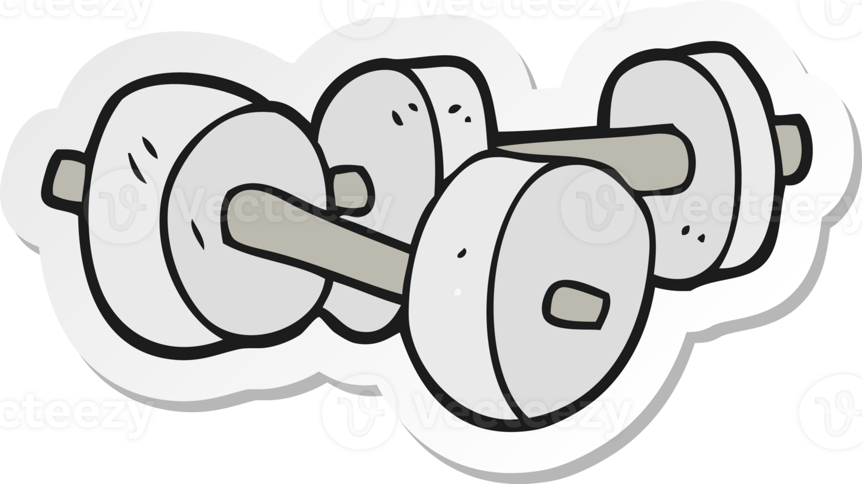sticker of a cartoon dumbbells png