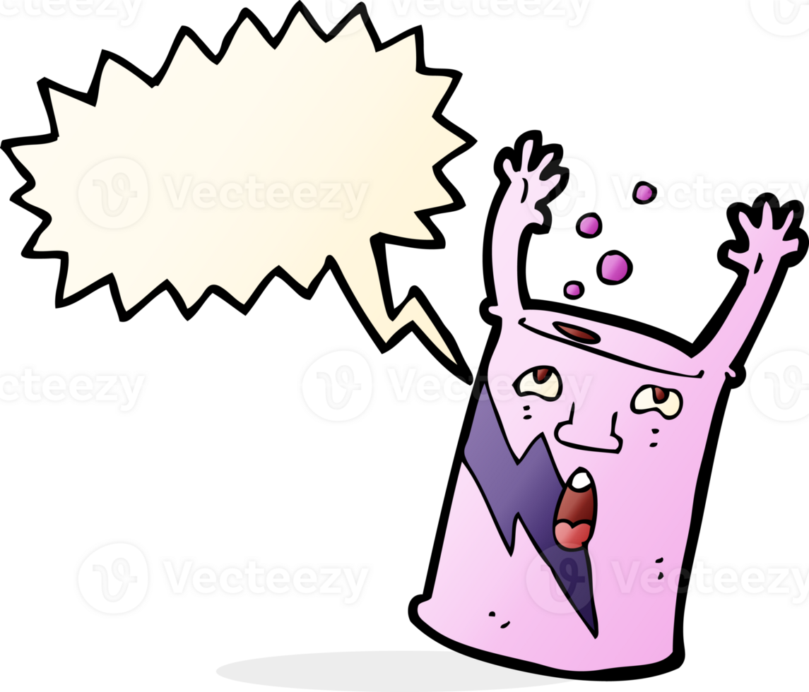 cartoon soda can character with speech bubble png