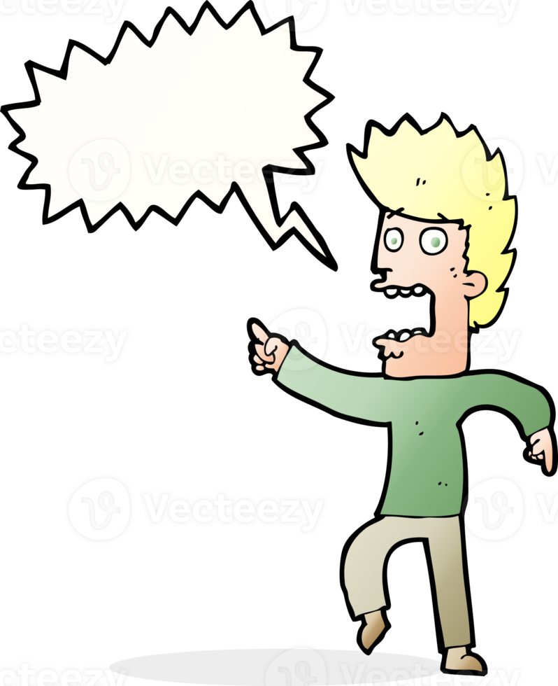 cartoon terrified man with speech bubble png