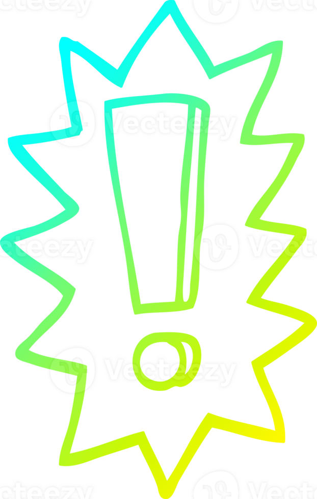 cold gradient line drawing cartoon exclamation mark png