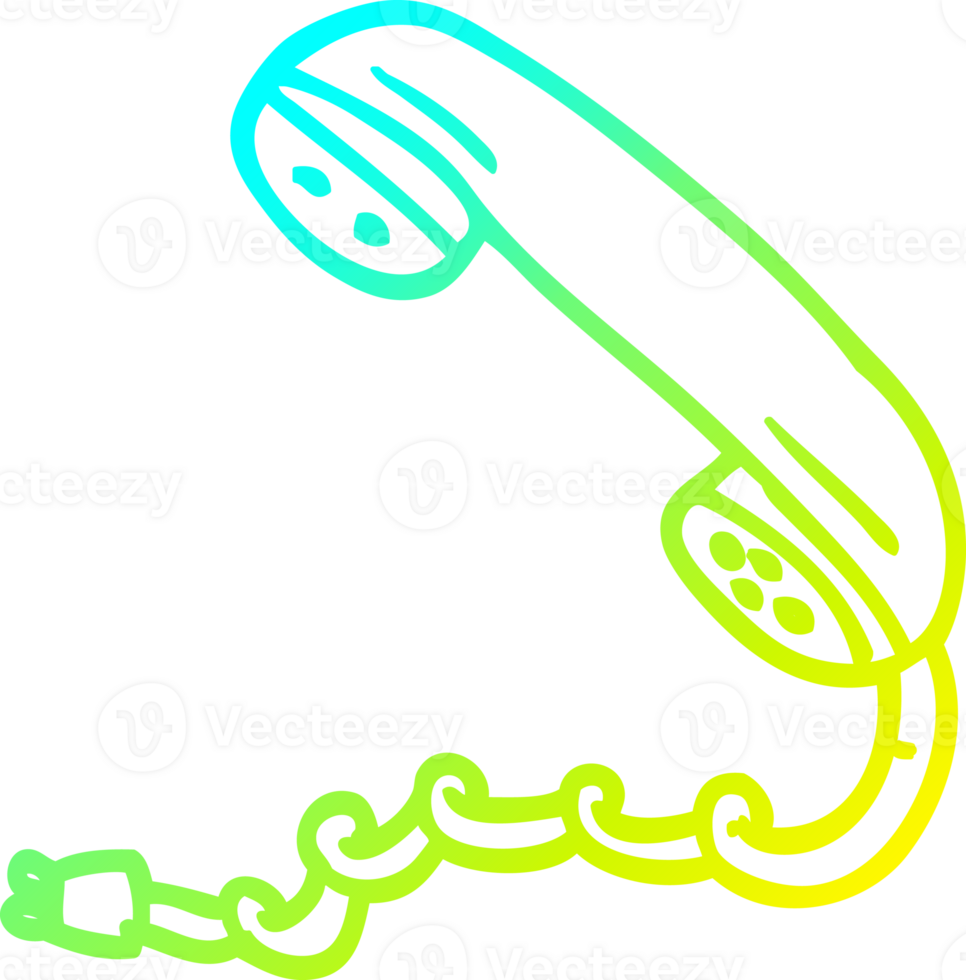 cold gradient line drawing cartoon phone handset png