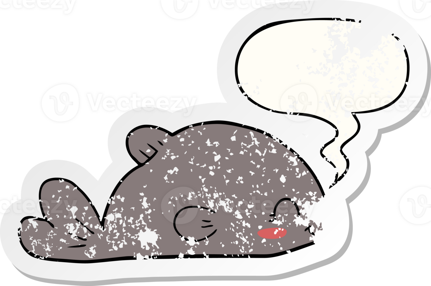 cartoon fish and speech bubble distressed sticker png