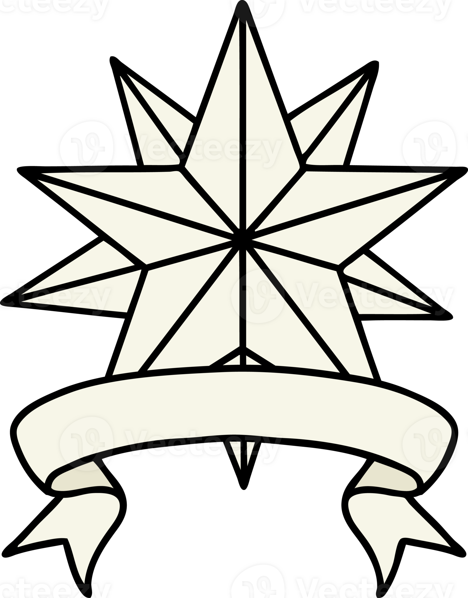 tattoo with banner of a star 45291531 PNG