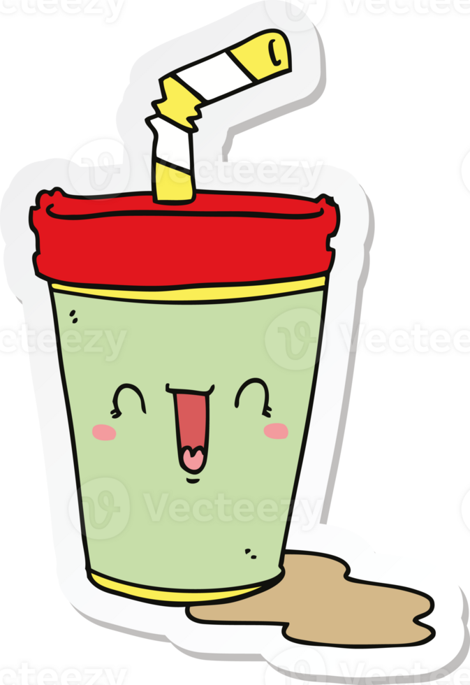 sticker of a cute cartoon soda png