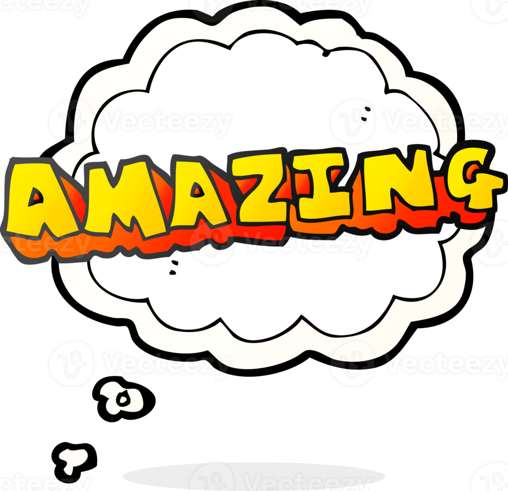 thought bubble cartoon amazing word png