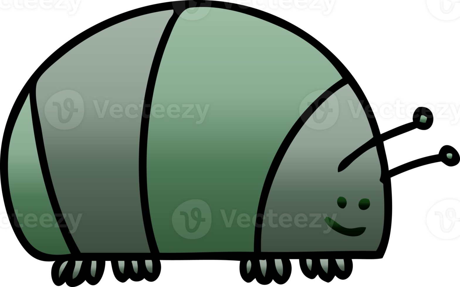quirky gradient shaded cartoon beetle png