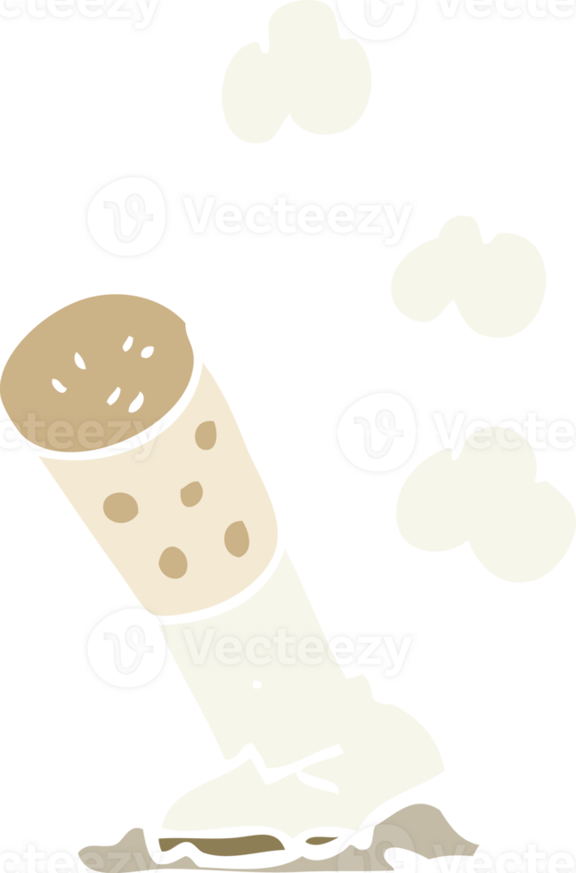 flat color illustration of a cartoon cigarette png
