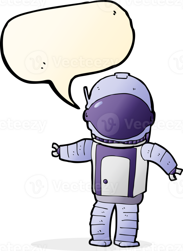 cartoon astronaut with speech bubble png