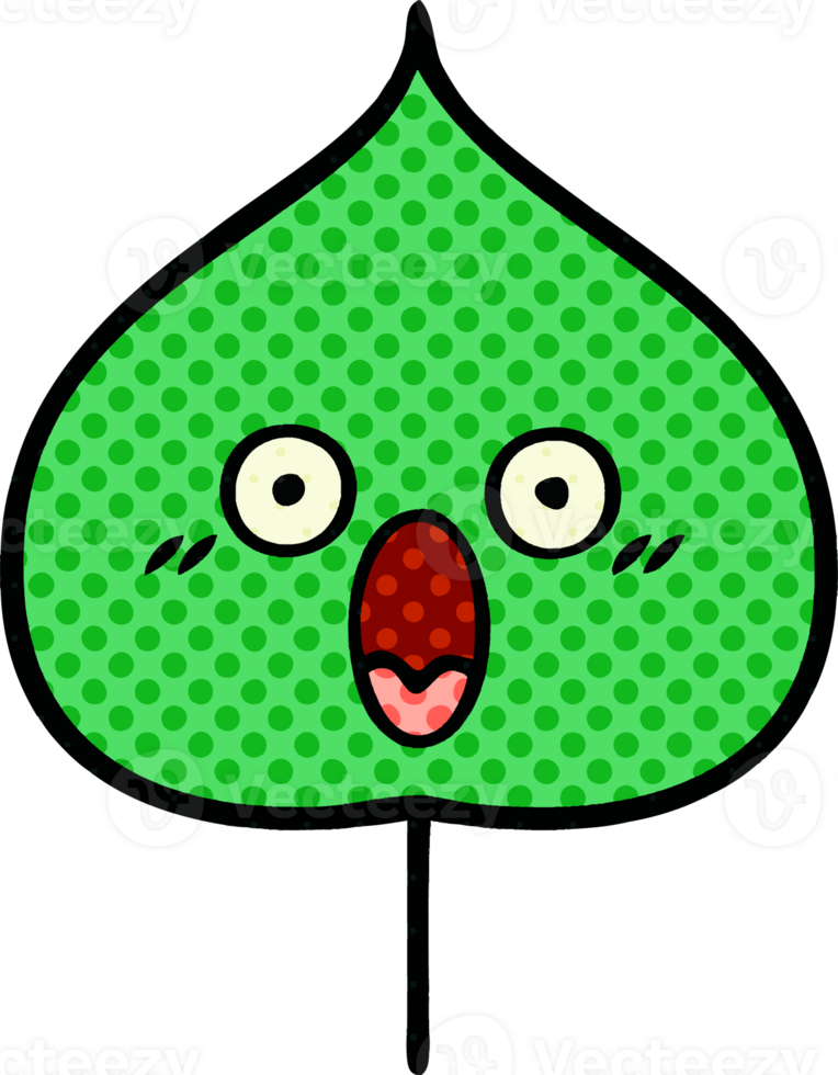 comic book style cartoon expressional leaf png