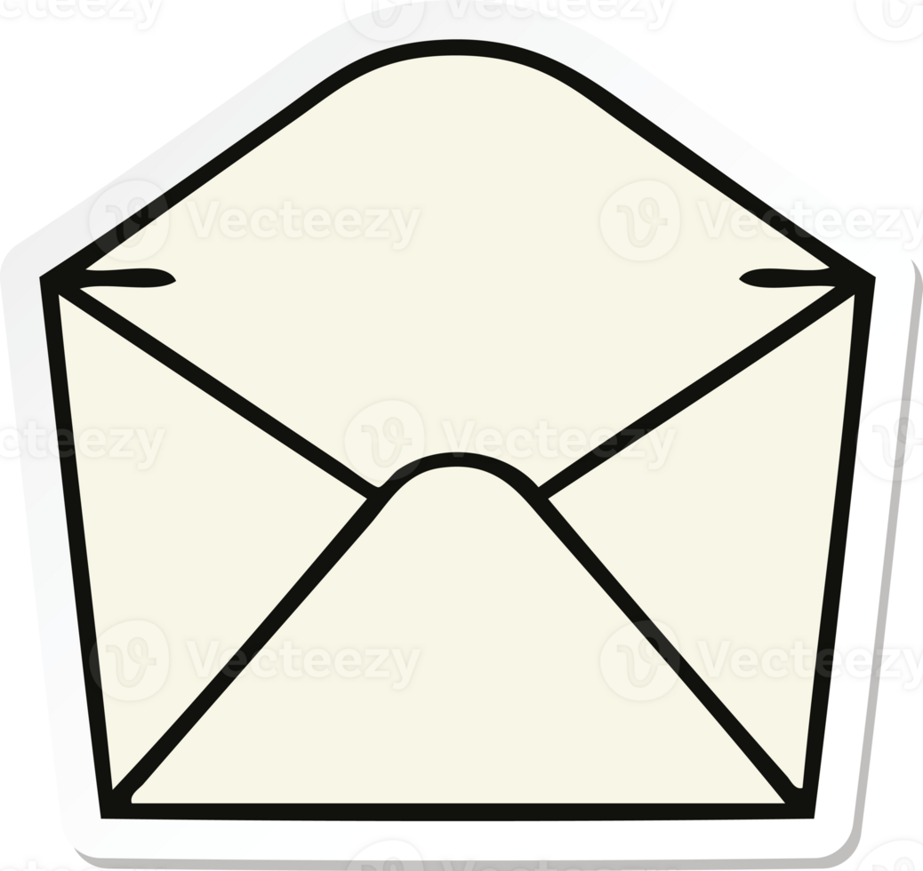 sticker of a quirky hand drawn cartoon envelope png
