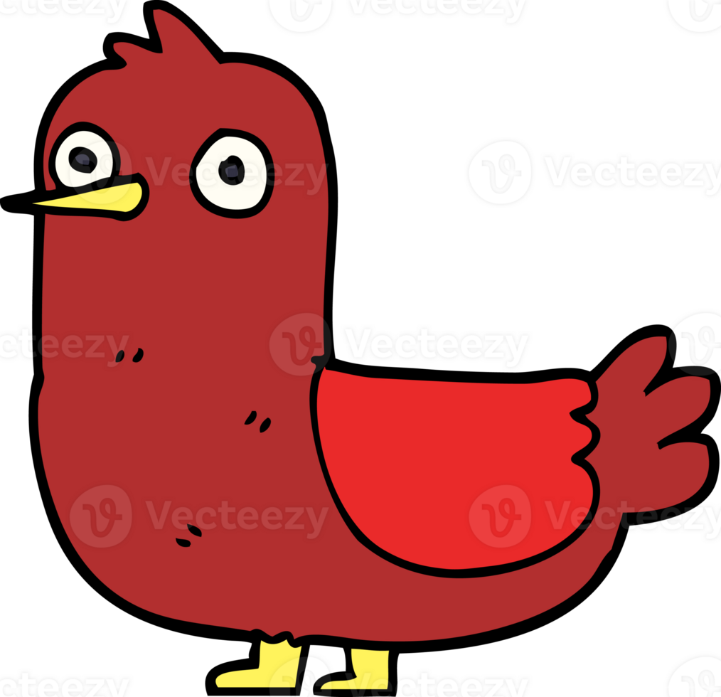 cartoon doodle red bird png
