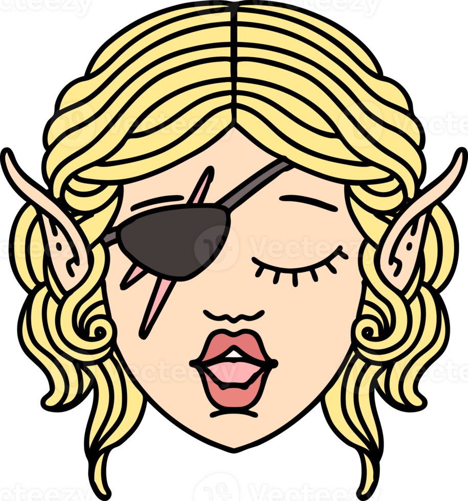elf rogue character face illustration png