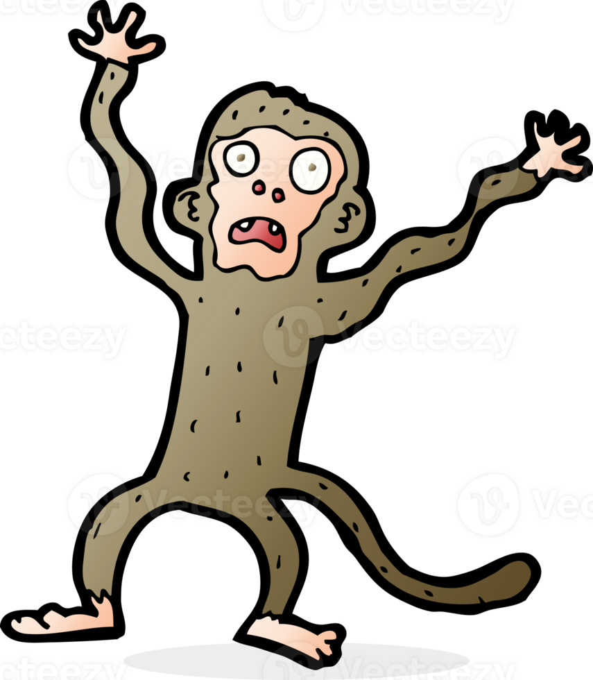 cartoon frightened monkey png