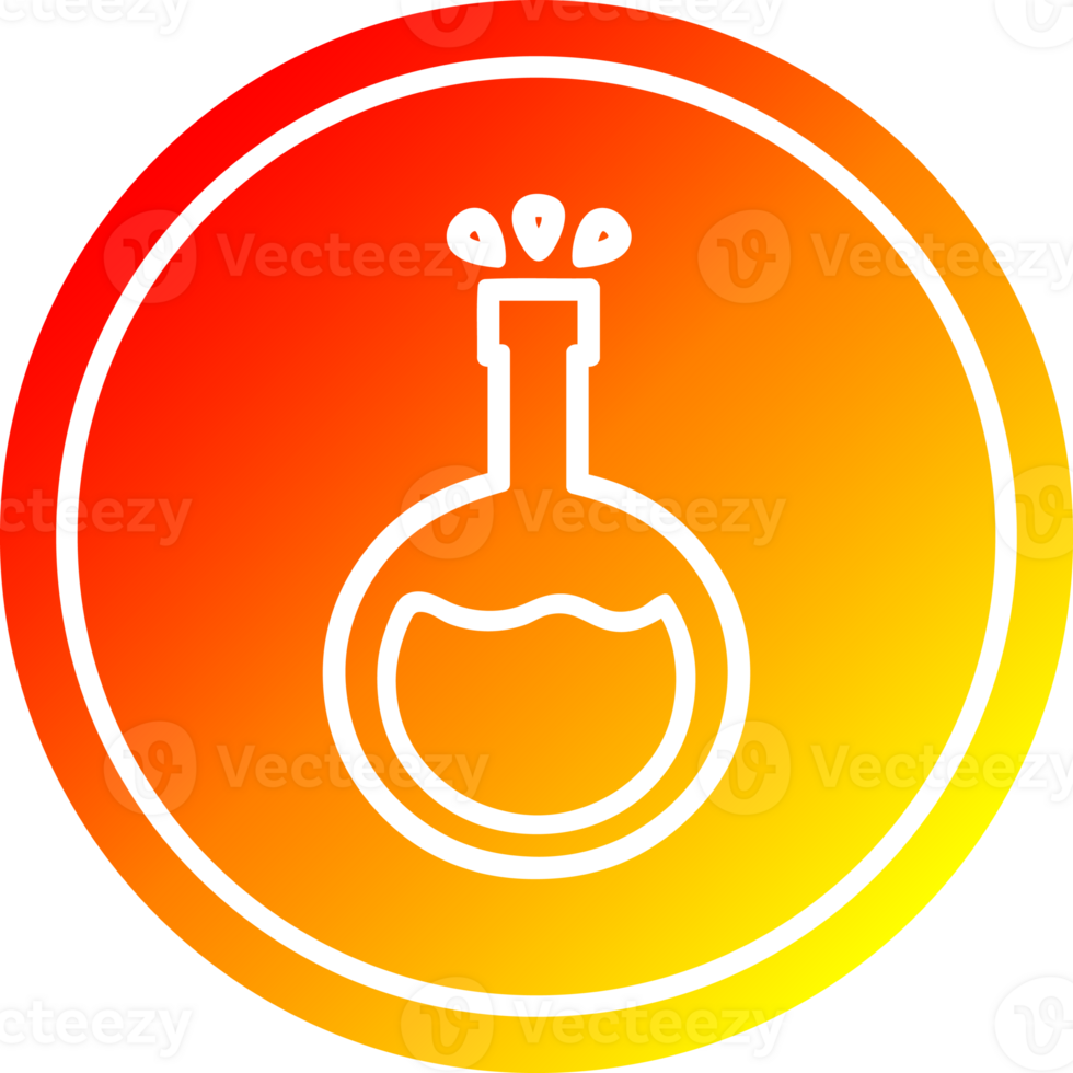 science experiment circular in hot gradient spectrum png