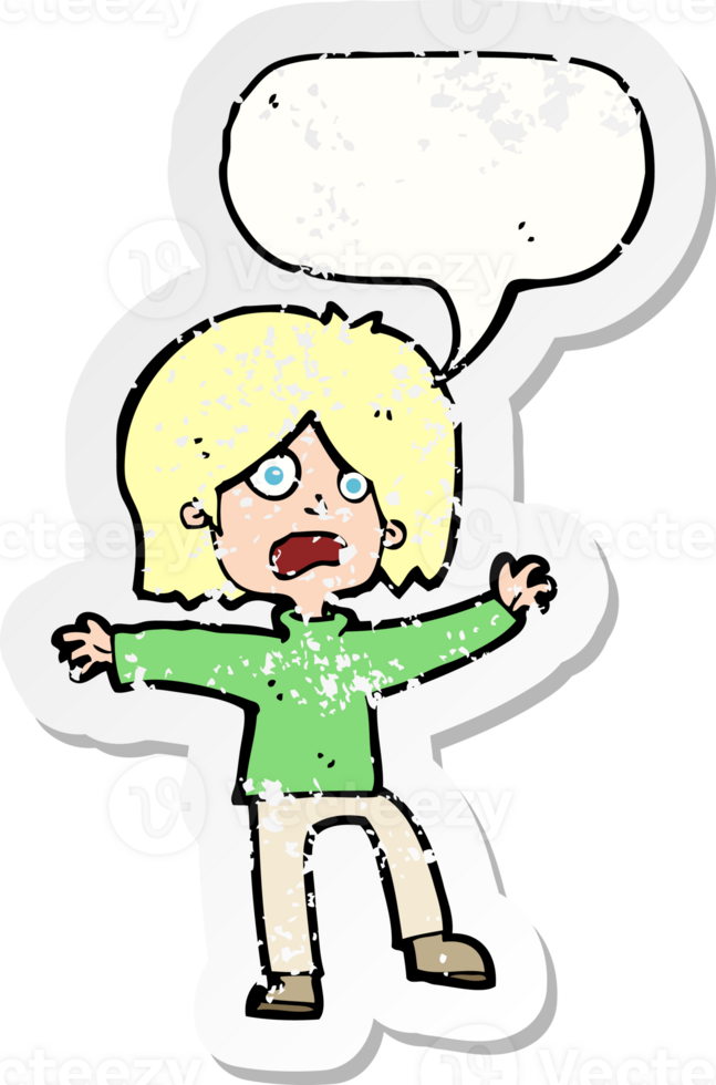 retro distressed sticker of a cartoon doodle png