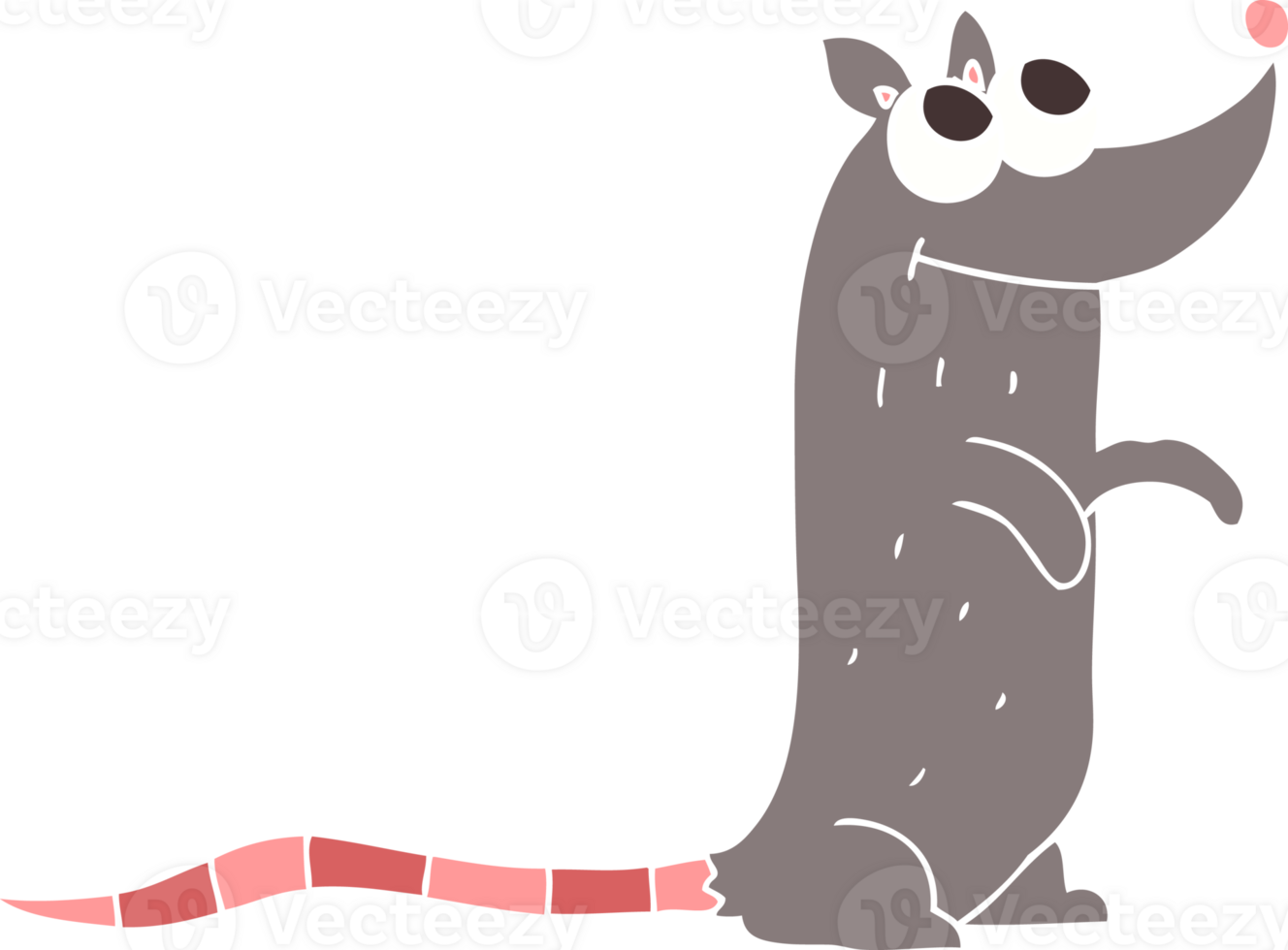 flat color illustration of a cartoon rat png