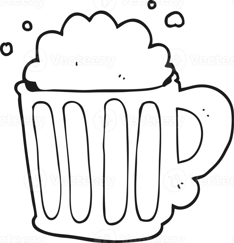 black and white cartoon beer png