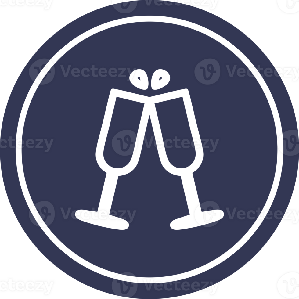 raised glasses circular icon png