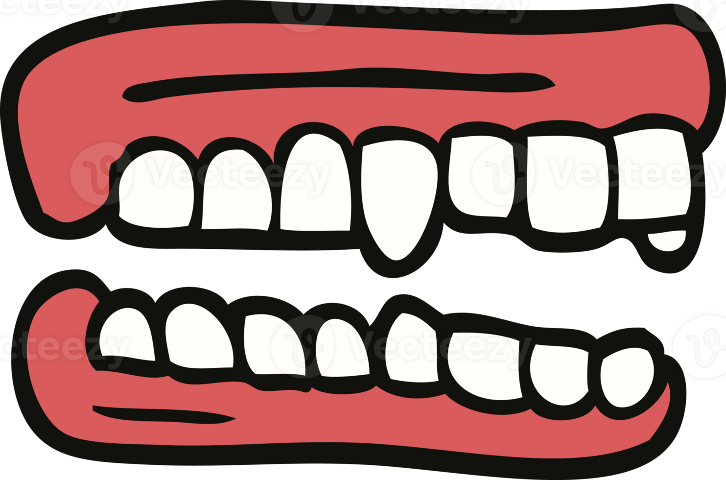 cartoon doodle false teeth png