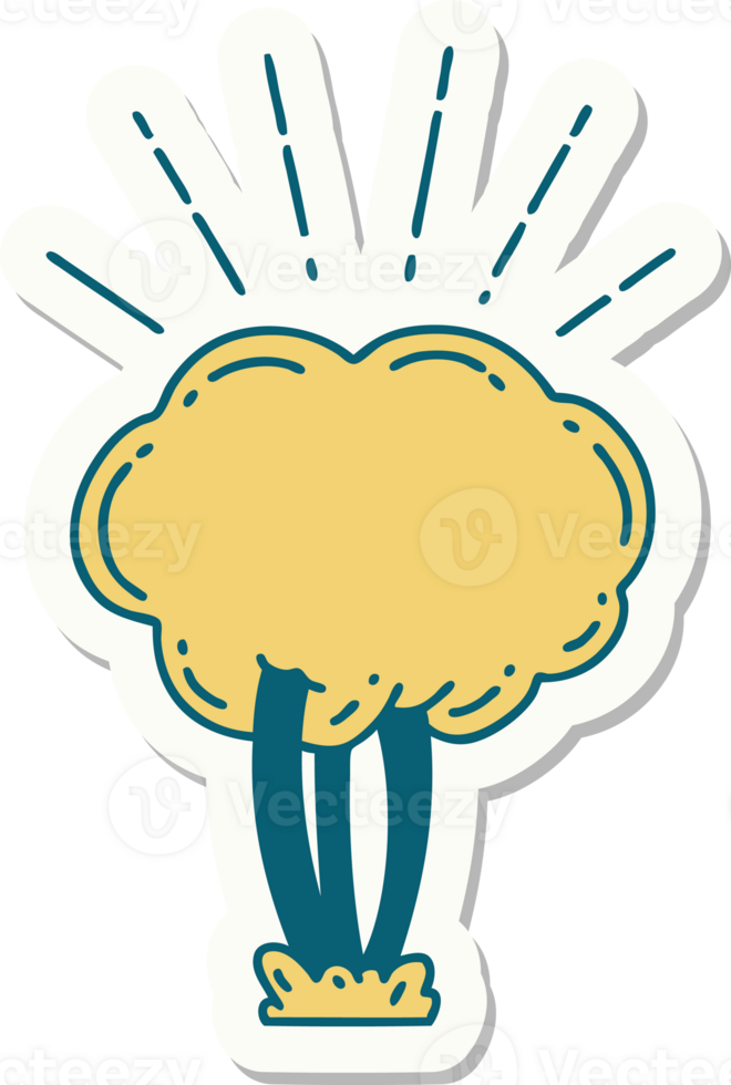 sticker of tattoo style tree png