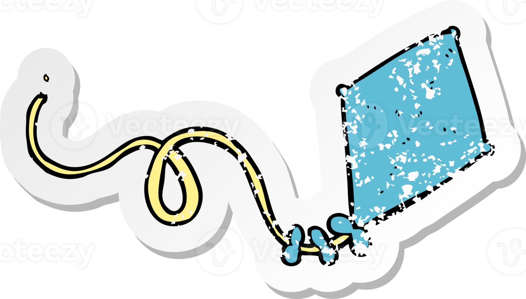 retro distressed sticker of a cartoon kite png