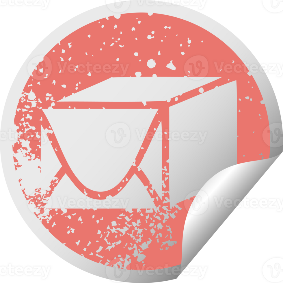 distressed circular peeling sticker symbol paper parcel png